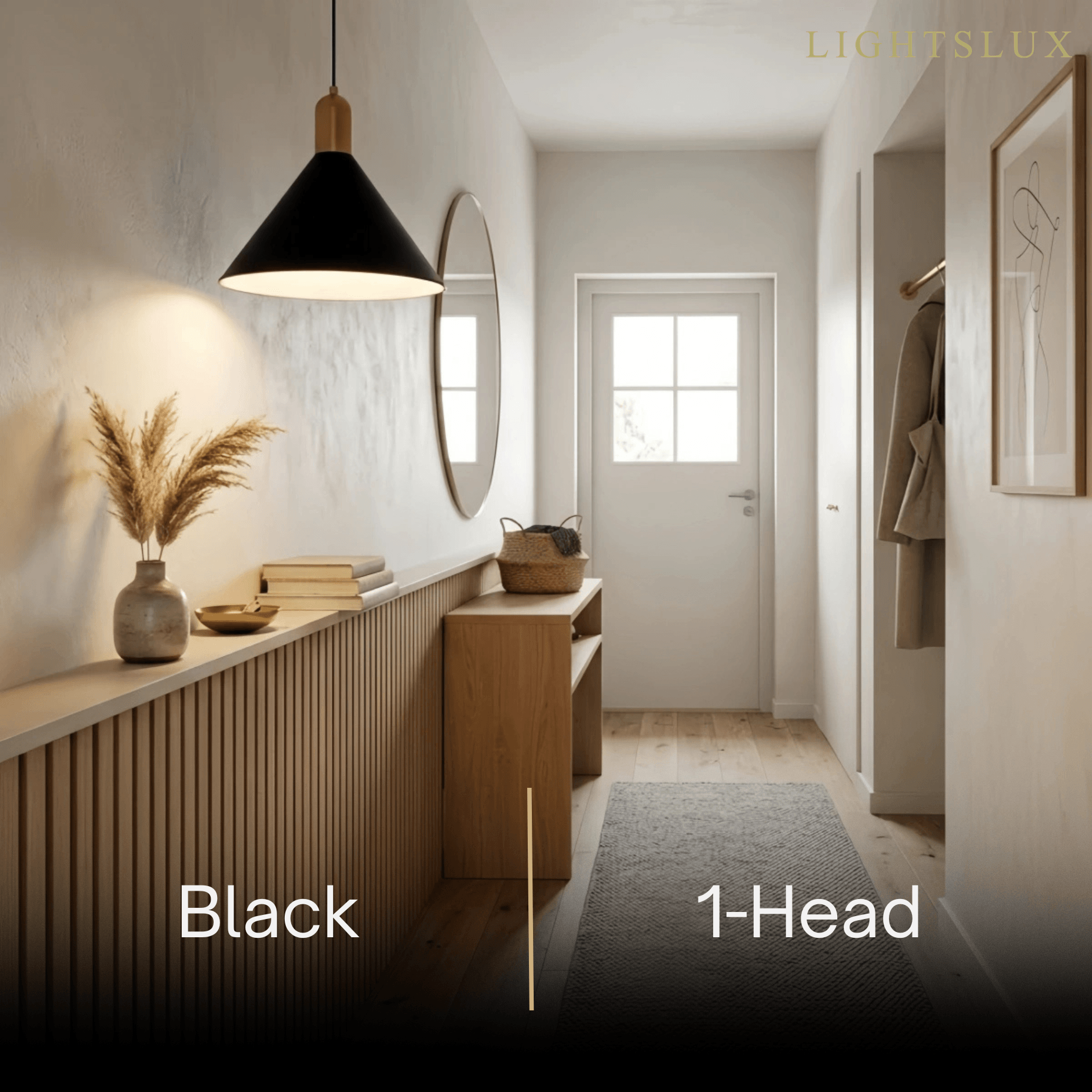 Modern Pendant Light - White/Black/Gold Metal/Acrylic for Bedroom - Flindria