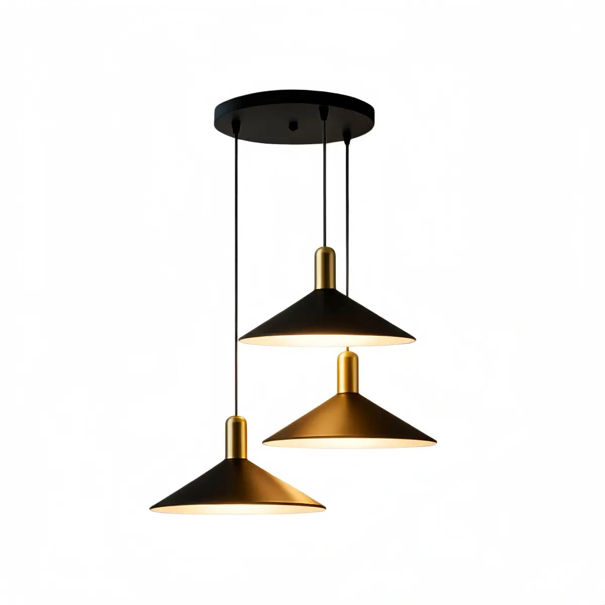 Modern Pendant Light - White/Black/Gold Metal/Acrylic for Bedroom - Flindria