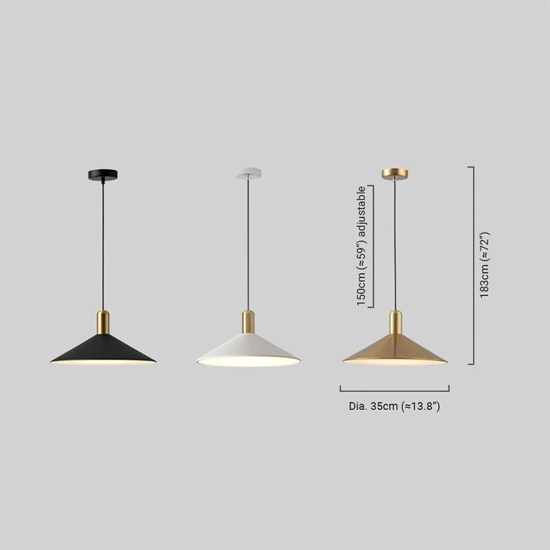 Modern Pendant Light - White/Black/Gold Metal/Acrylic for Bedroom - Flindria