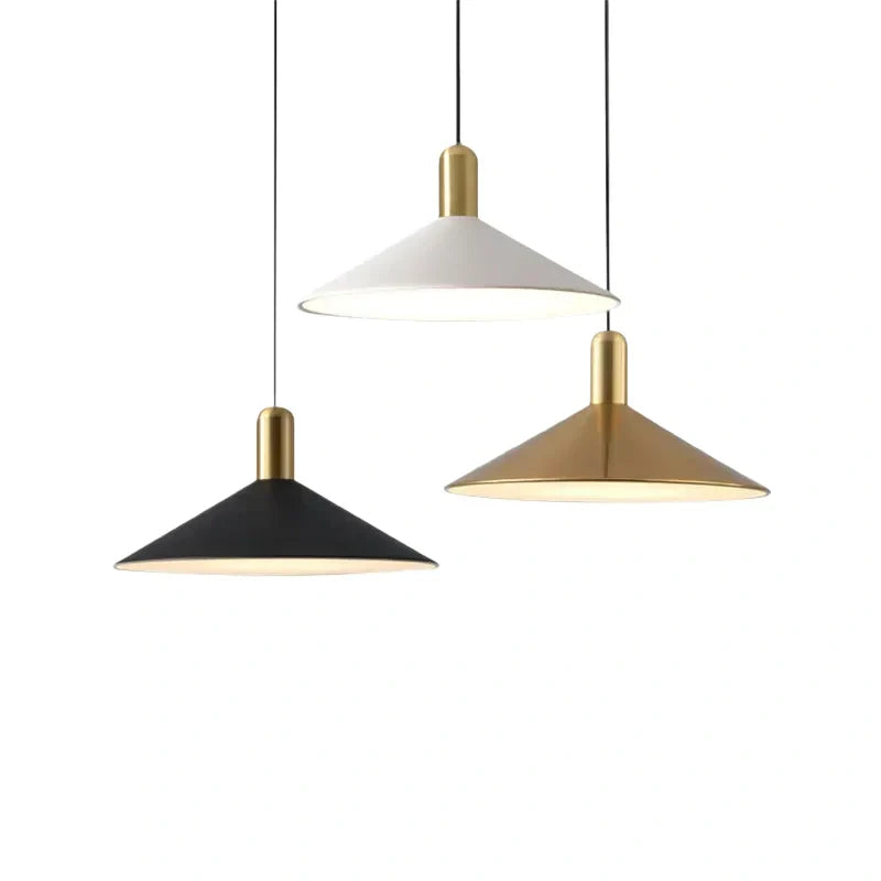 Modern Pendant Light - White/Black/Gold Metal/Acrylic for Bedroom - Flindria