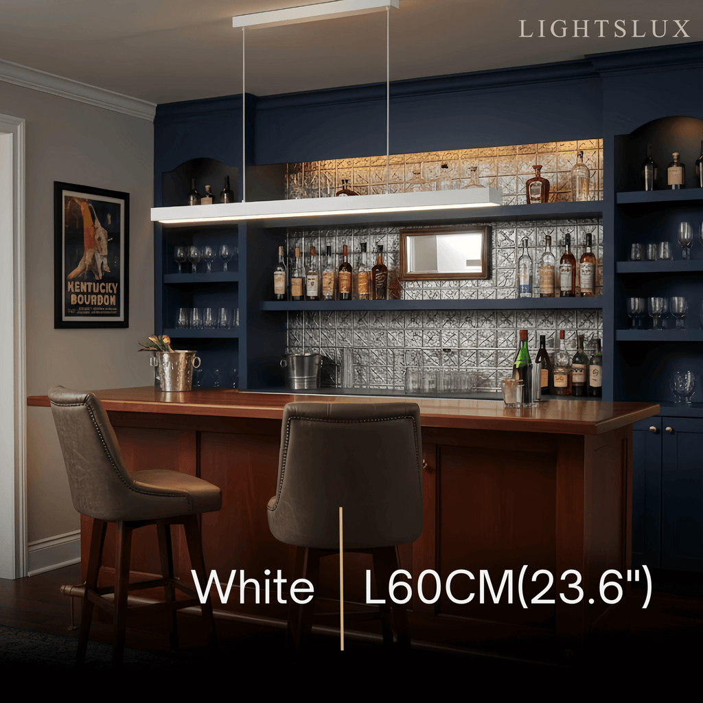 Minimalist Dimmable Linear Pendant Light – Black or White Acrylic for Dining Room - Flindria