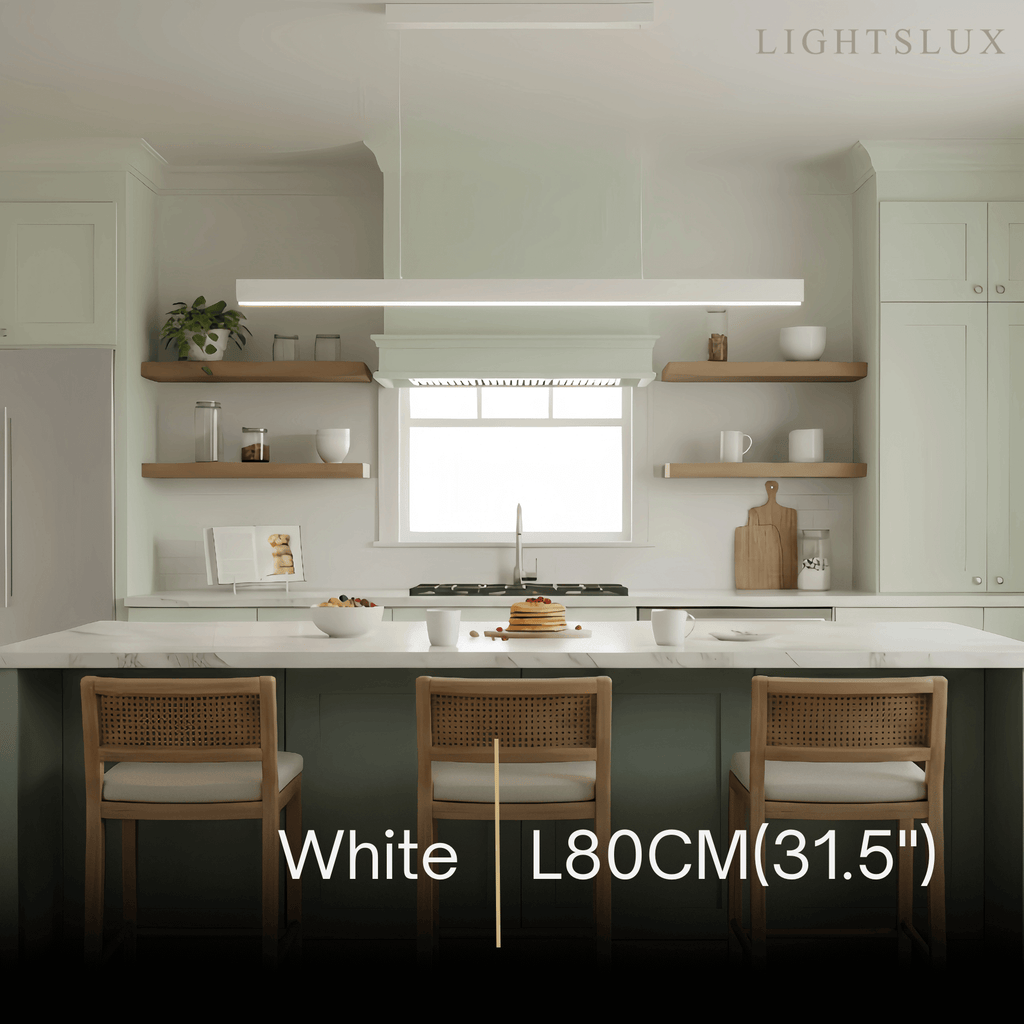 Minimalist Dimmable Linear Pendant Light – Black or White Acrylic for Dining Room - Flindria