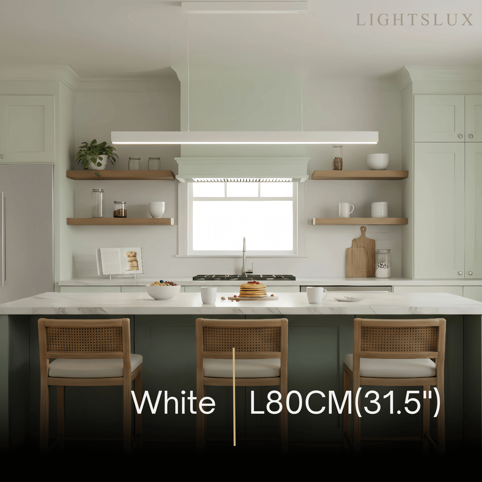 Minimalist Dimmable Linear Pendant Light – Black or White Acrylic for Dining Room - Flindria