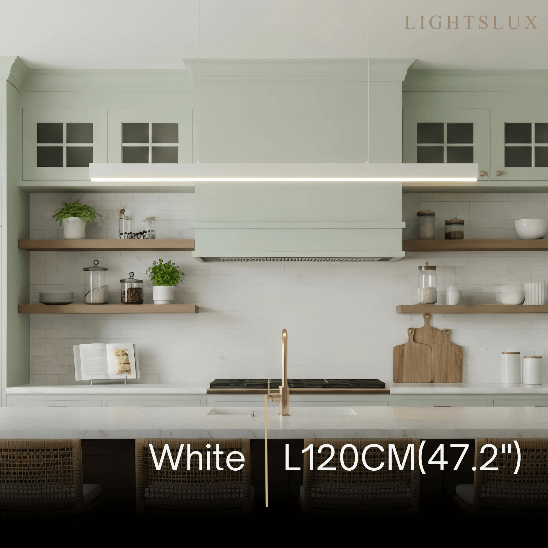 Minimalist Dimmable Linear Pendant Light – Black or White Acrylic for Dining Room - Flindria