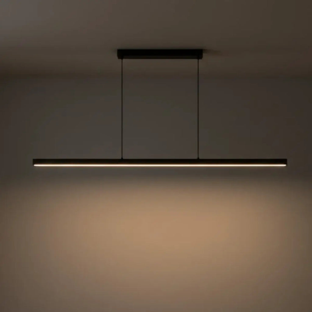 Minimalist Dimmable Linear Pendant Light – Black or White Acrylic for Dining Room - Flindria