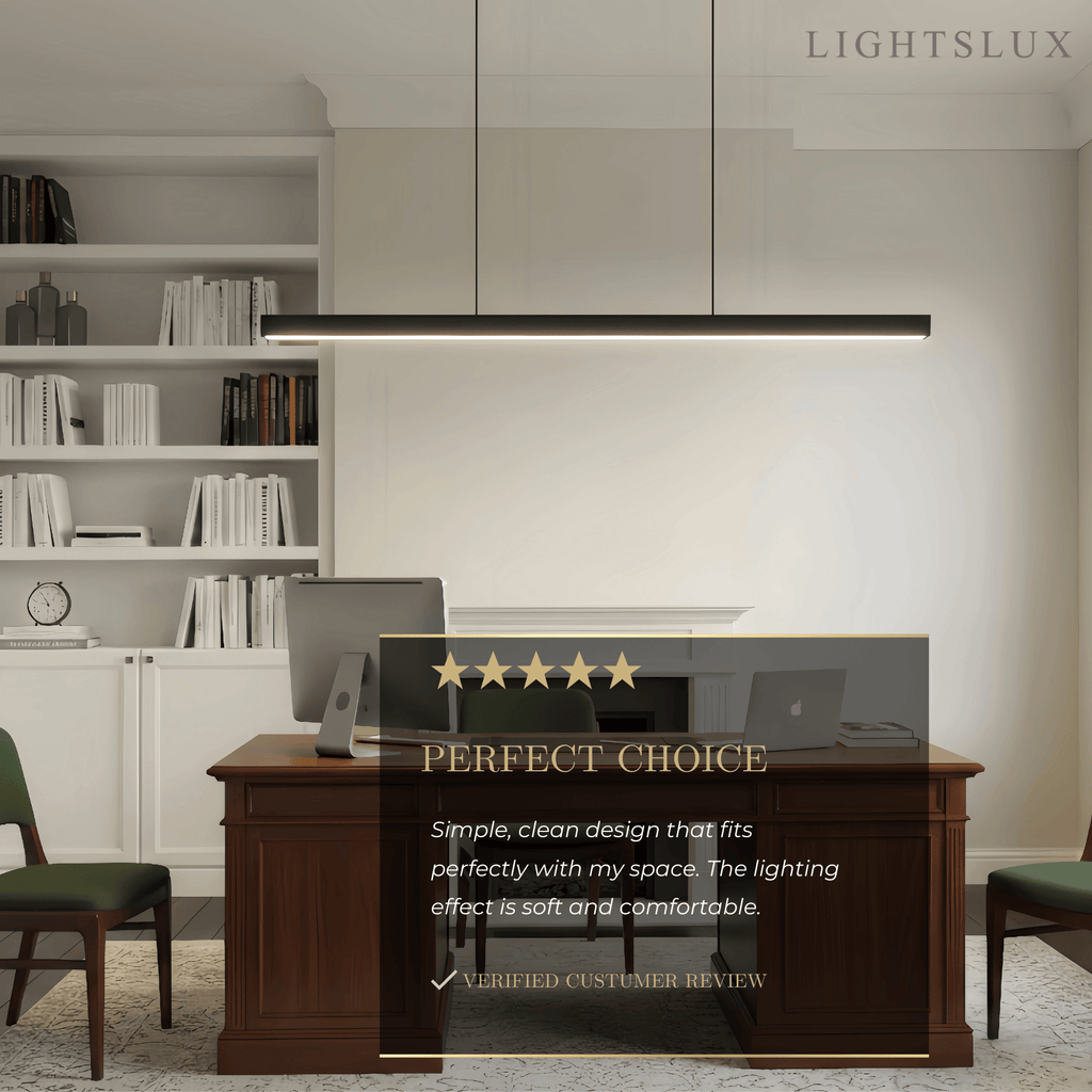 Minimalist Dimmable Linear Pendant Light – Black or White Acrylic for Dining Room - Flindria