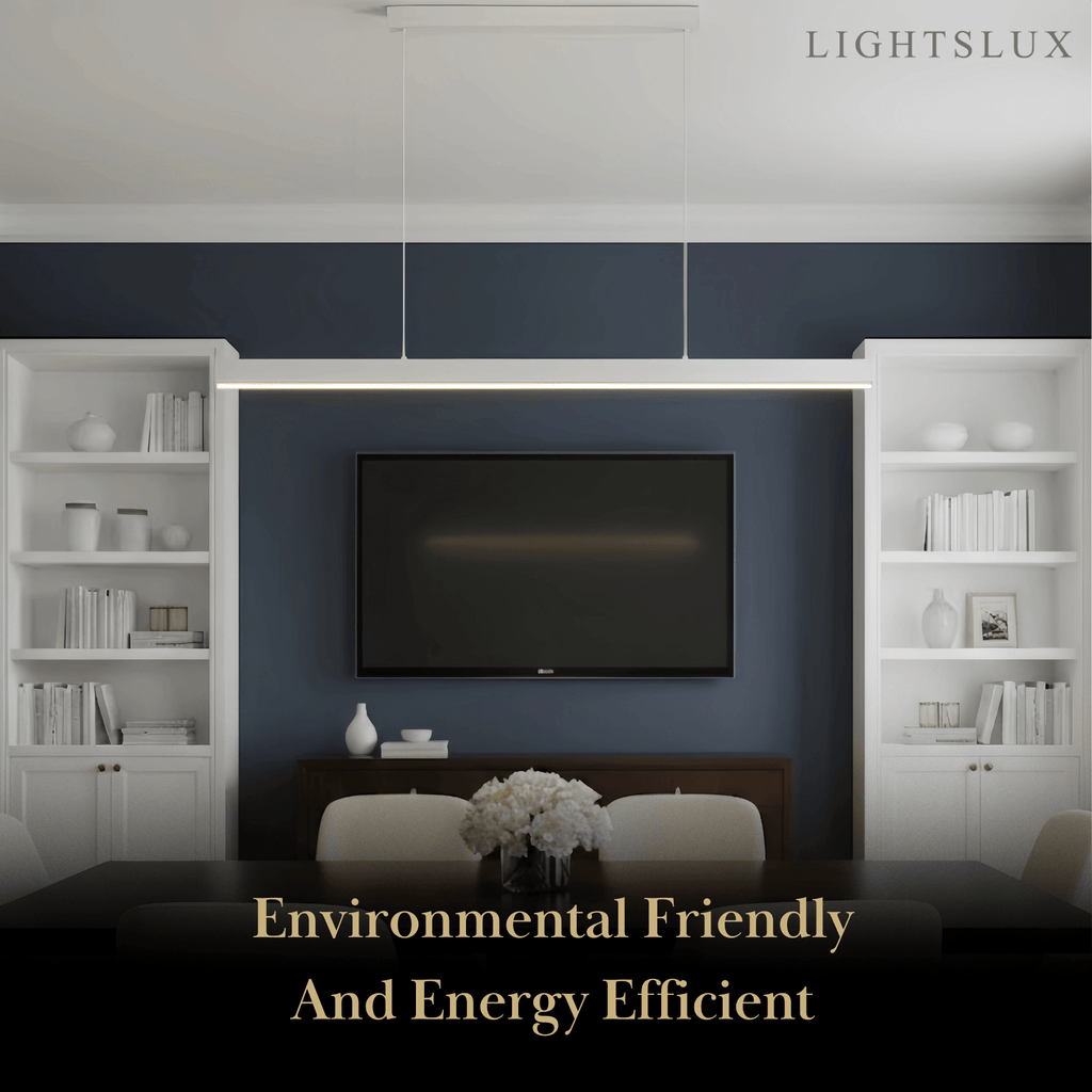 Minimalist Dimmable Linear Pendant Light – Black or White Acrylic for Dining Room - Flindria