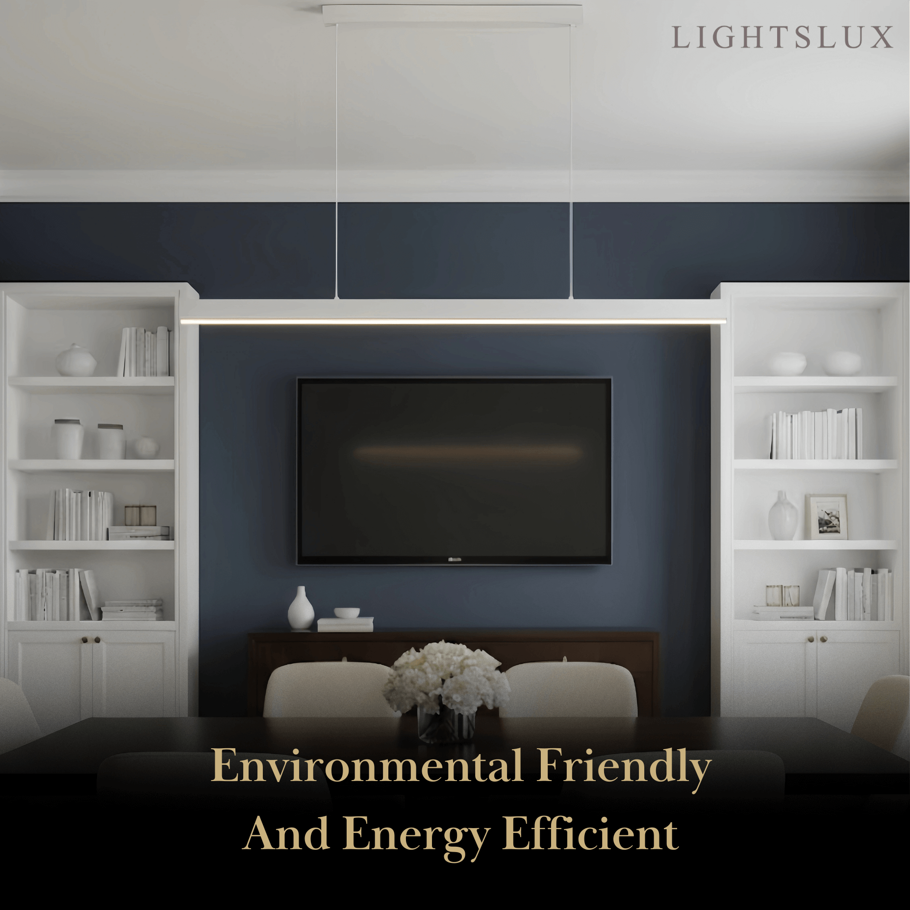 Minimalist Dimmable Linear Pendant Light – Black or White Acrylic for Dining Room - Flindria