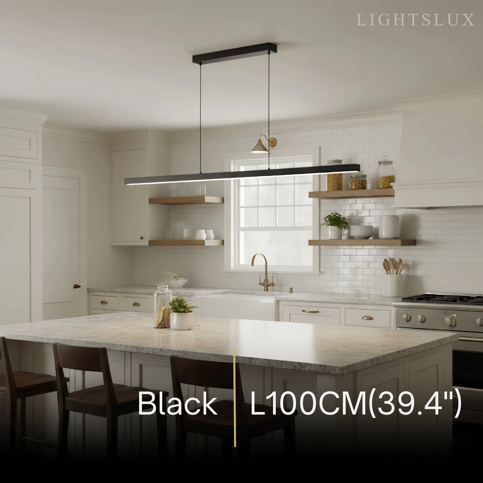 Minimalist Dimmable Linear Pendant Light – Black or White Acrylic for Dining Room - Flindria
