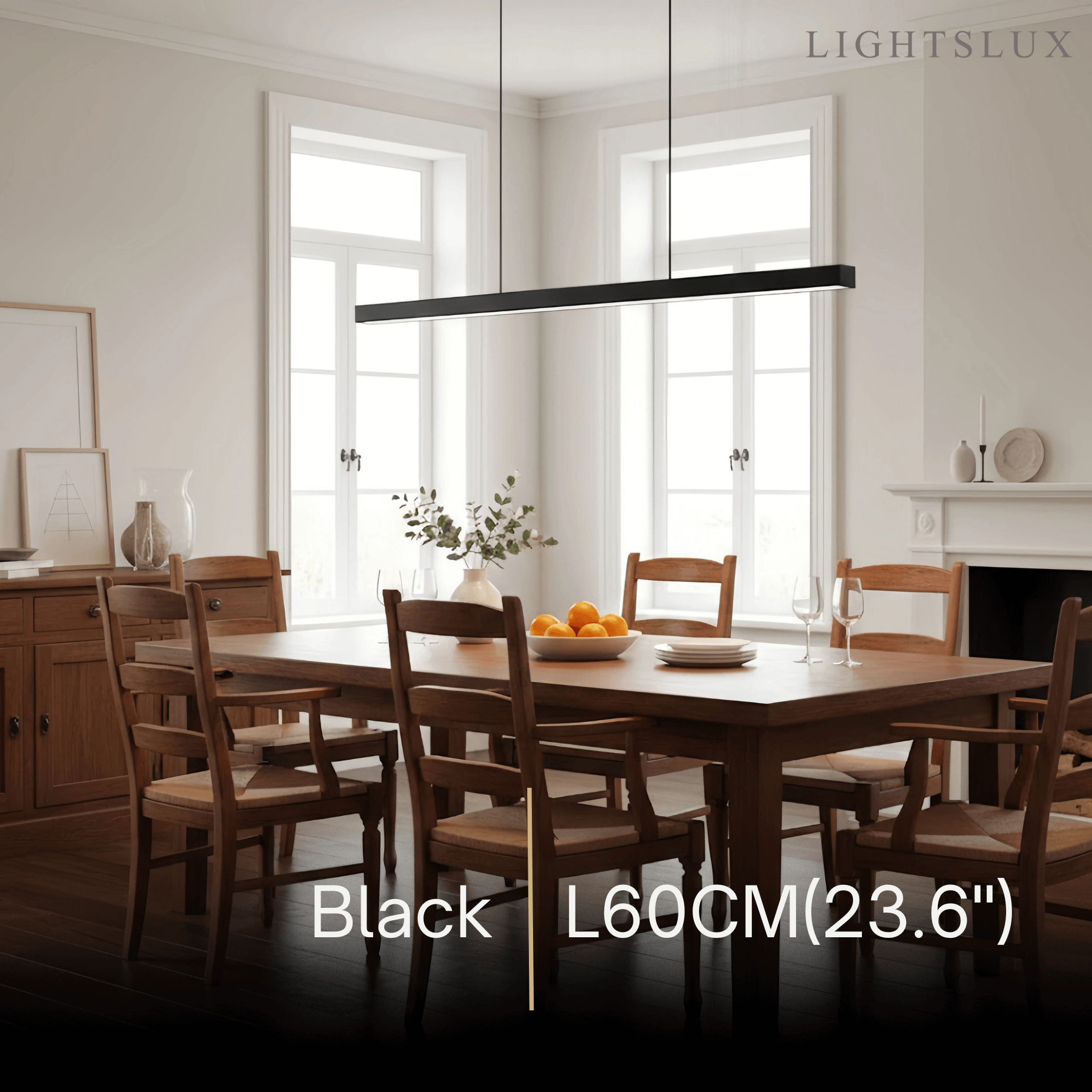 Minimalist Dimmable Linear Pendant Light – Black or White Acrylic for Dining Room - Flindria