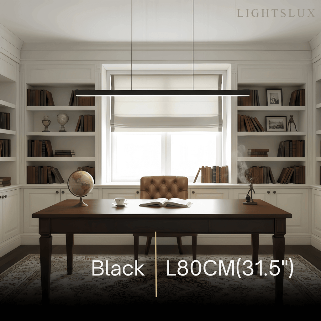 Minimalist Dimmable Linear Pendant Light – Black or White Acrylic for Dining Room - Flindria