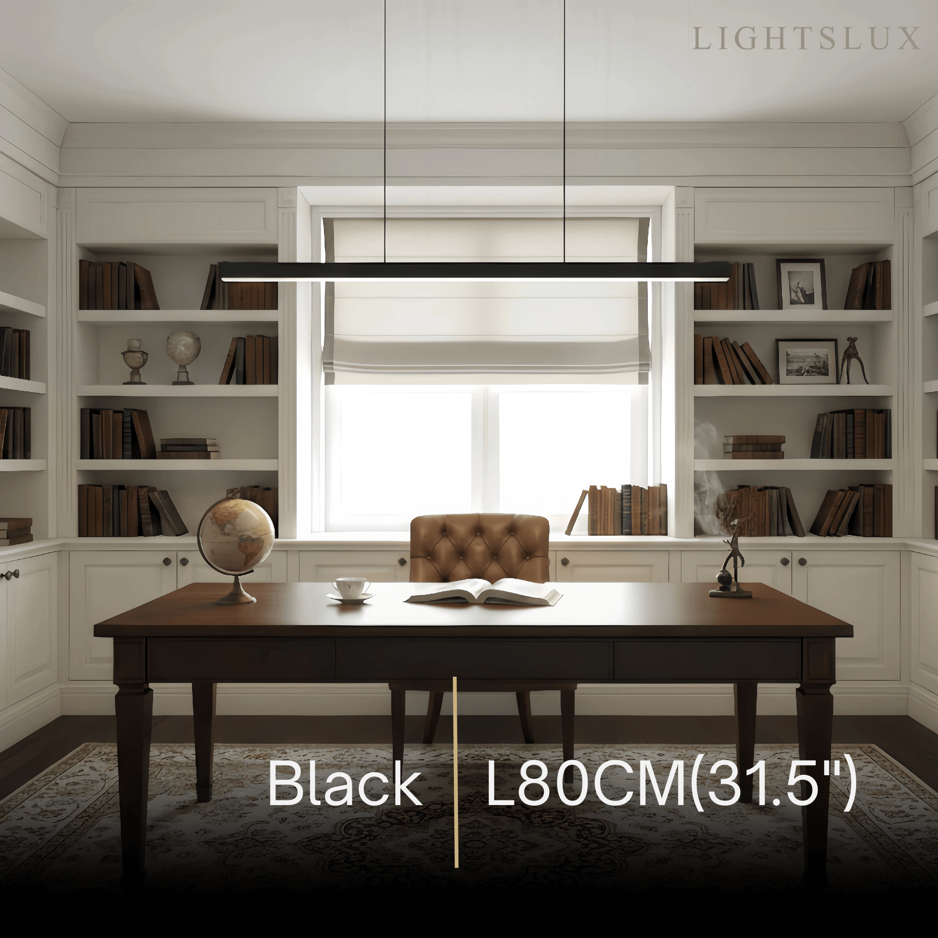 Minimalist Dimmable Linear Pendant Light – Black or White Acrylic for Dining Room - Flindria