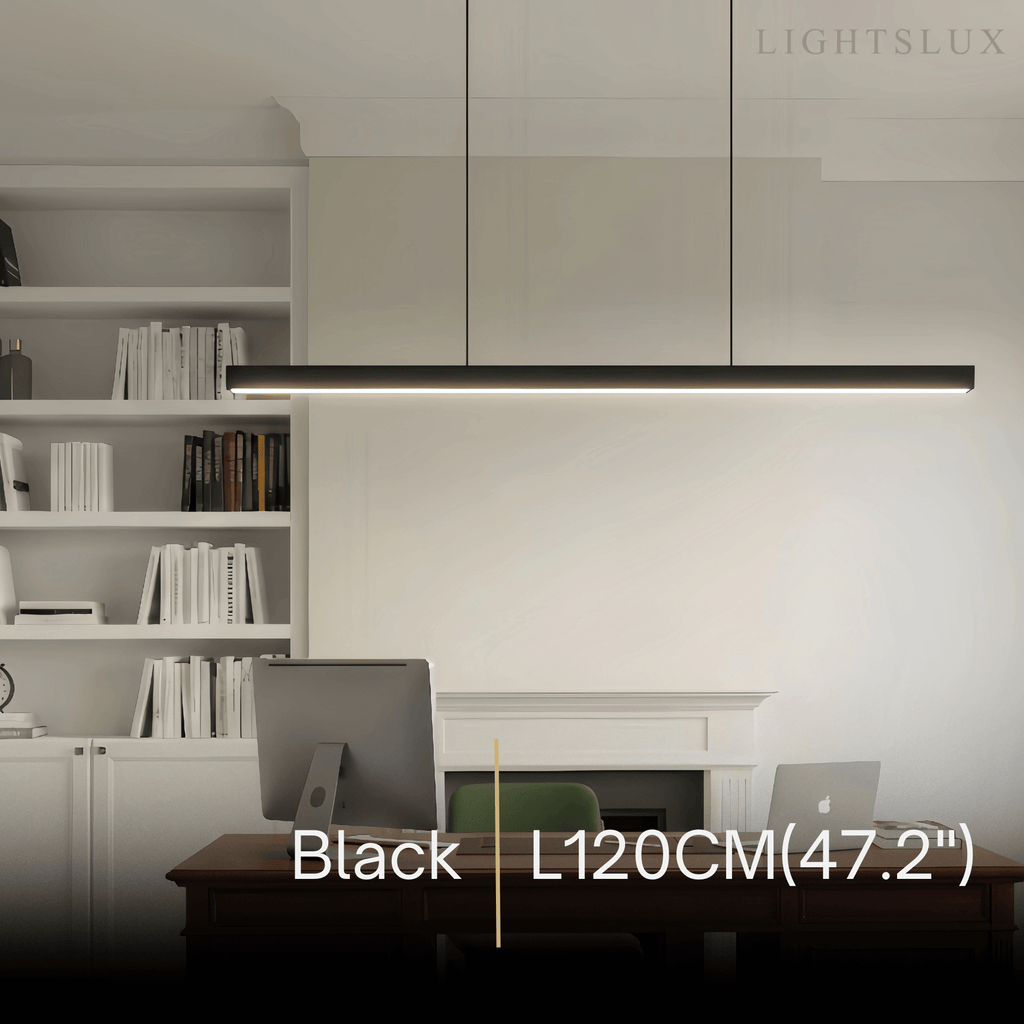 Minimalist Dimmable Linear Pendant Light – Black or White Acrylic for Dining Room - Flindria
