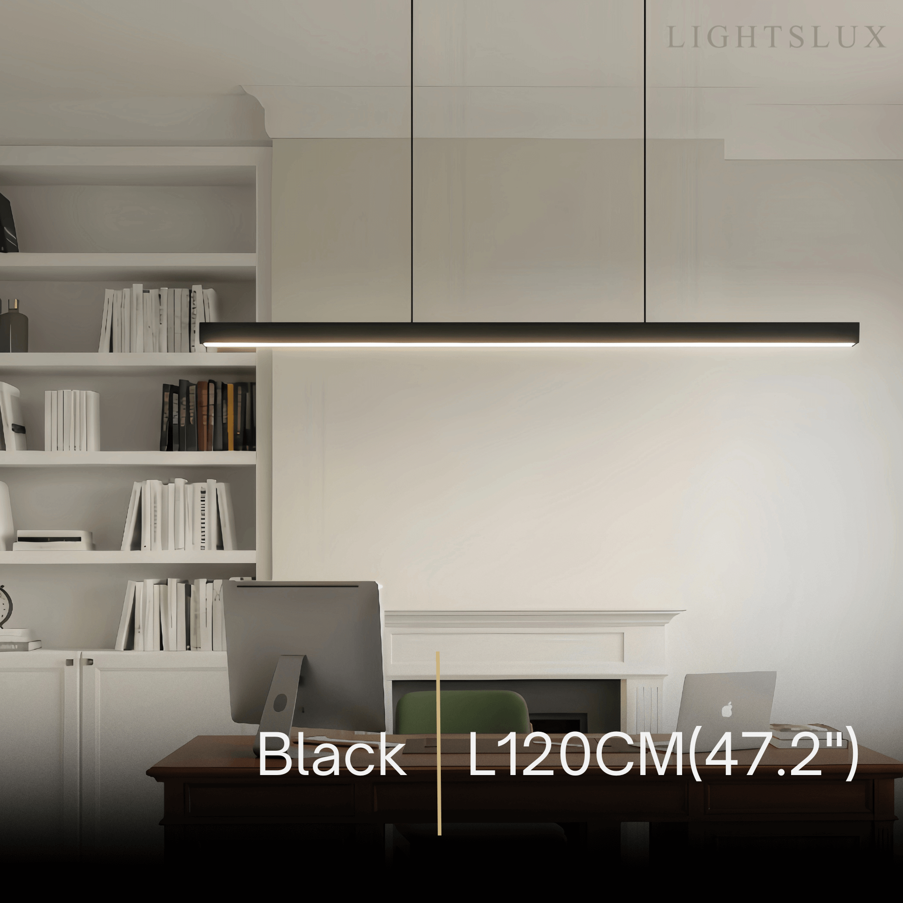 Minimalist Dimmable Linear Pendant Light – Black or White Acrylic for Dining Room - Flindria
