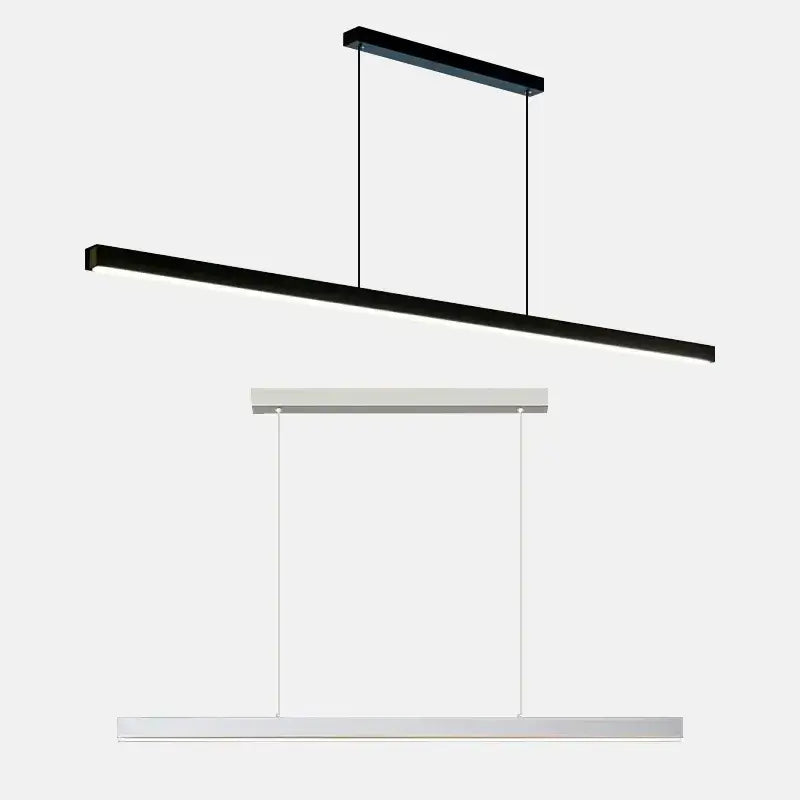 Minimalist Dimmable Linear Pendant Light – Black or White Acrylic for Dining Room - Flindria