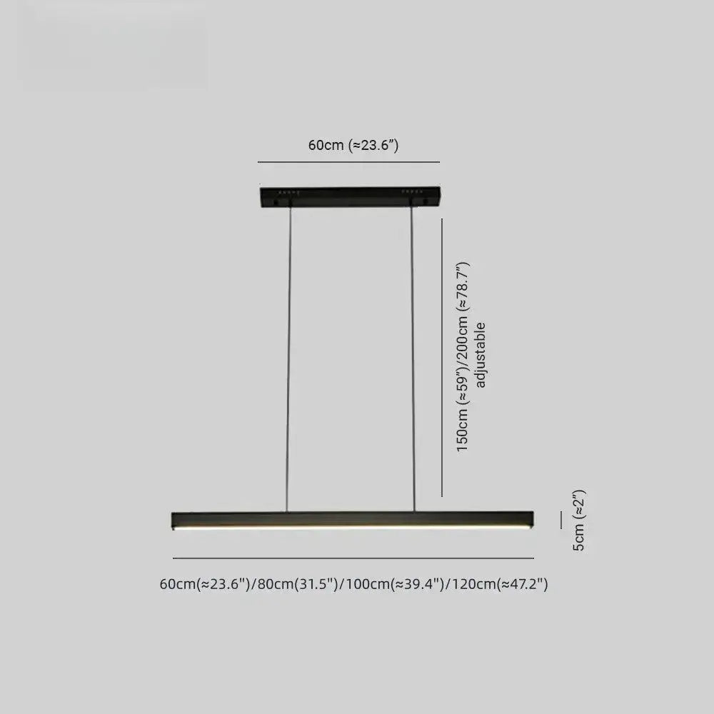Minimalist Dimmable Linear Pendant Light – Black or White Acrylic for Dining Room - Flindria