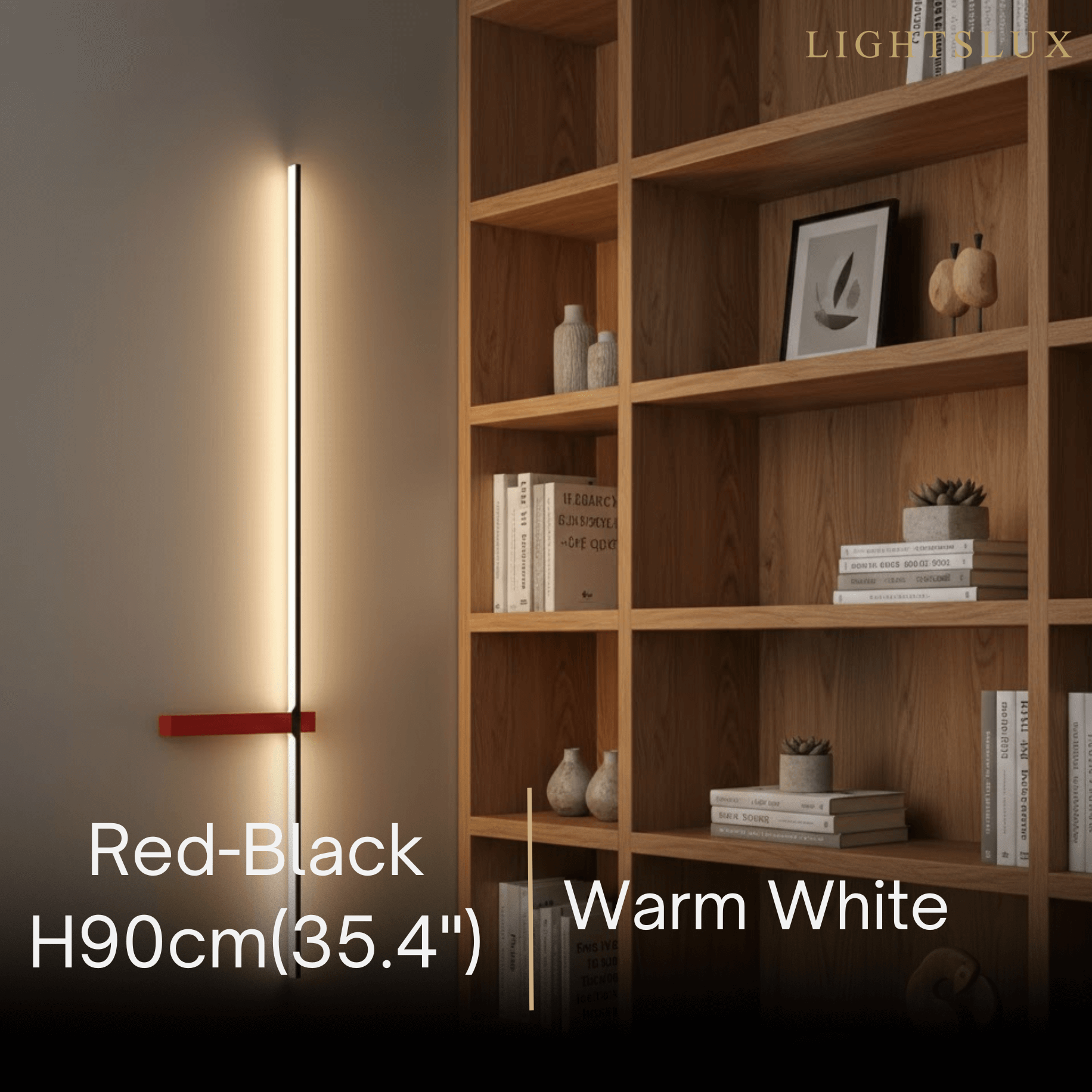 Minimalist Linear LED Wall Lamp – Black/White/ Red for Living Room - Flindria