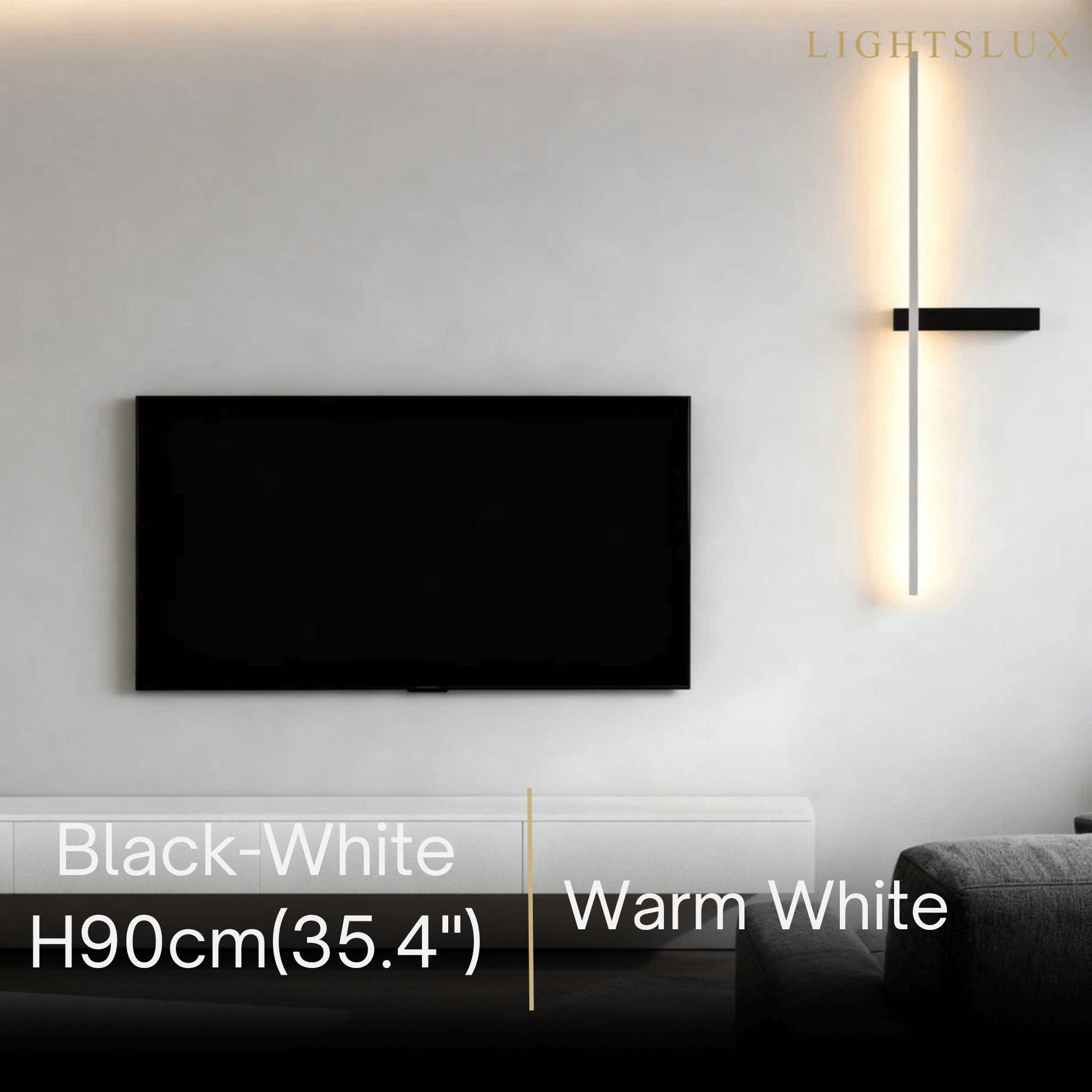 Minimalist Linear LED Wall Lamp – Black/White/ Red for Living Room - Flindria