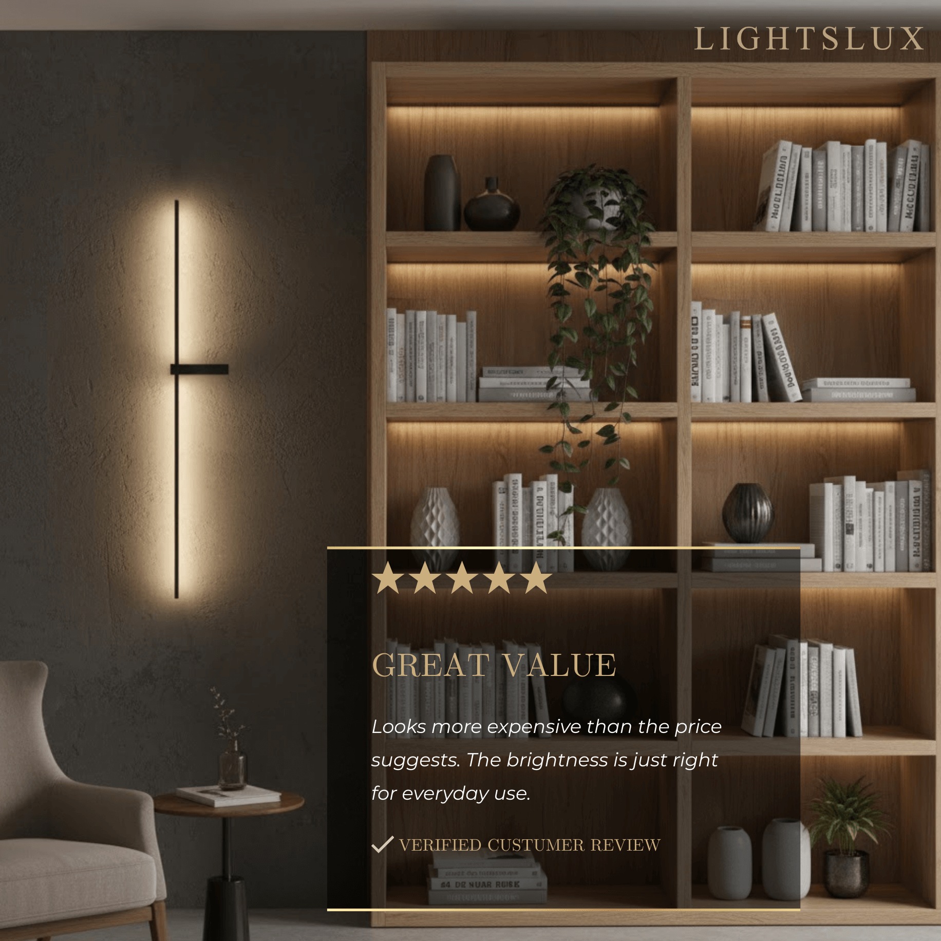 Minimalist Linear LED Wall Lamp – Black/White/ Red for Living Room - Flindria