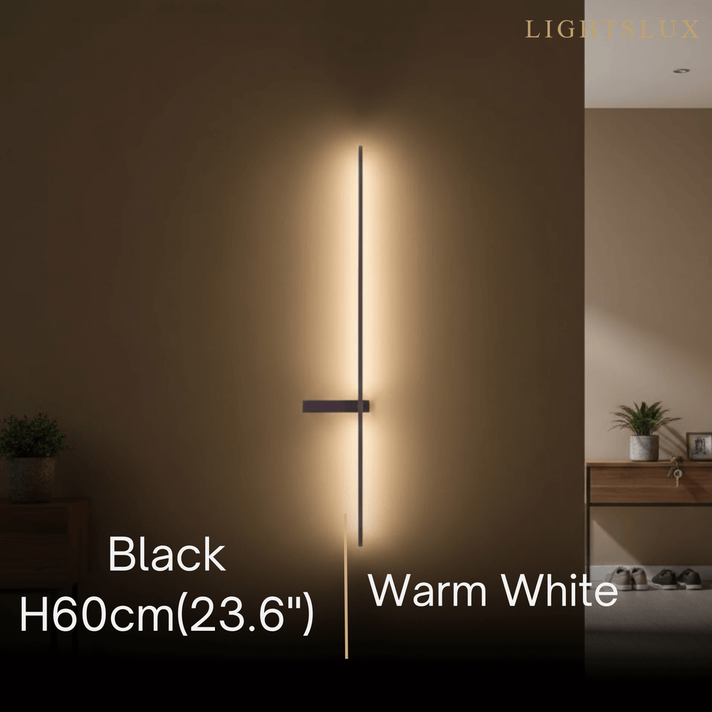 Minimalist Linear LED Wall Lamp – Black/White/ Red for Living Room - Flindria