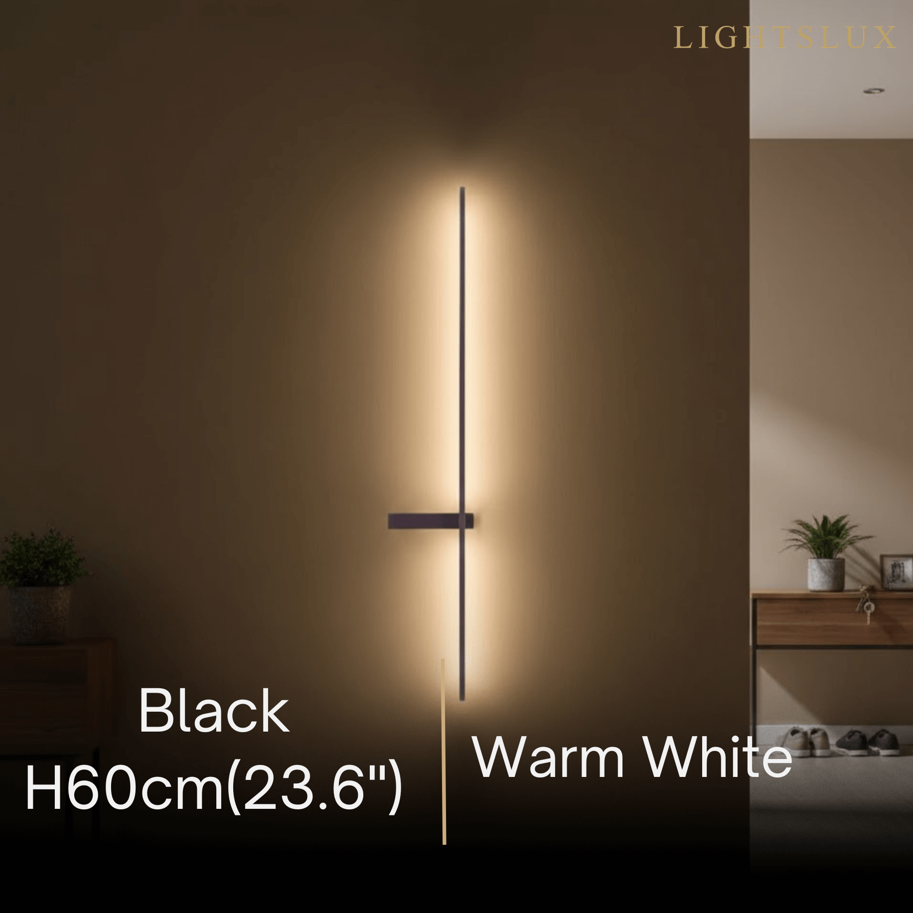 Minimalist Linear LED Wall Lamp – Black/White/ Red for Living Room - Flindria