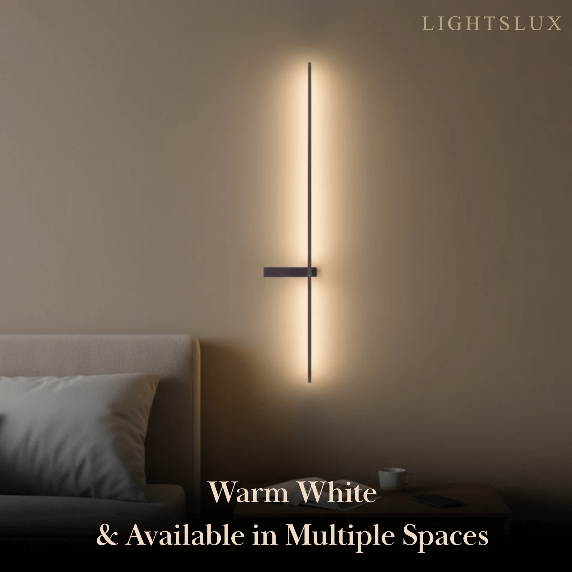 Minimalist Linear LED Wall Lamp – Black/White/ Red for Living Room - Flindria