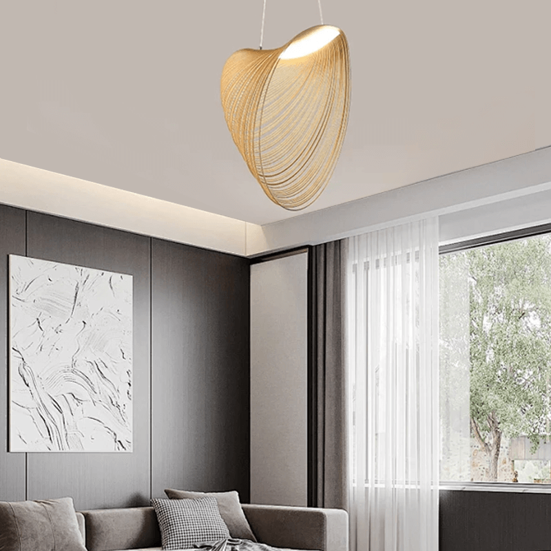 Art Deco Pendant Light - Irregular Wooden Design for Dining Room - Flindria