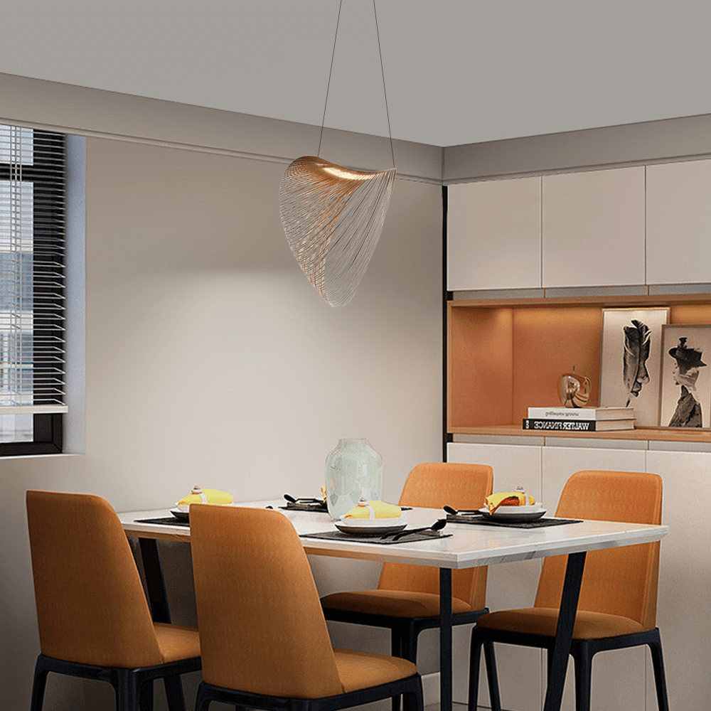 Art Deco Pendant Light - Irregular Wooden Design for Dining Room - Flindria
