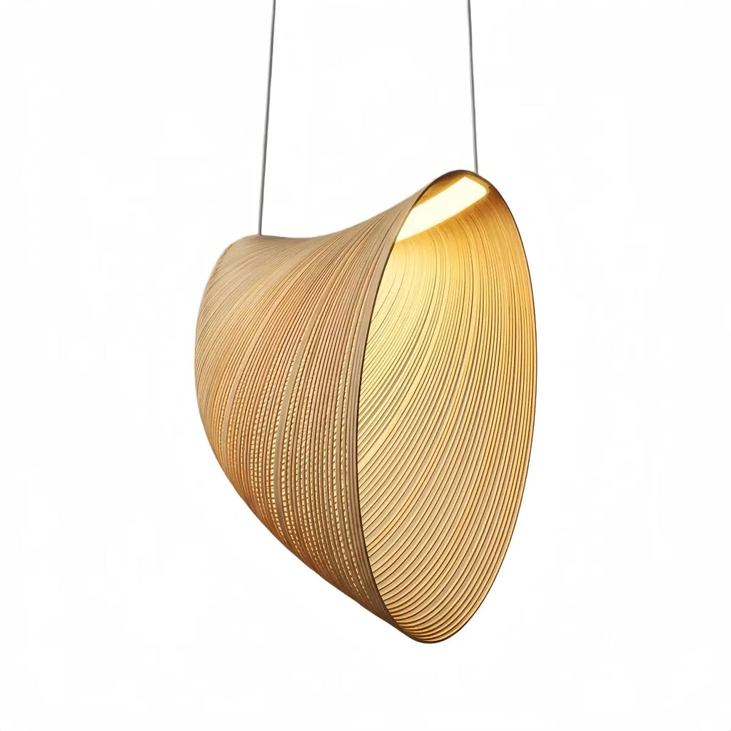 Art Deco Pendant Light - Irregular Wooden Design for Dining Room - Flindria