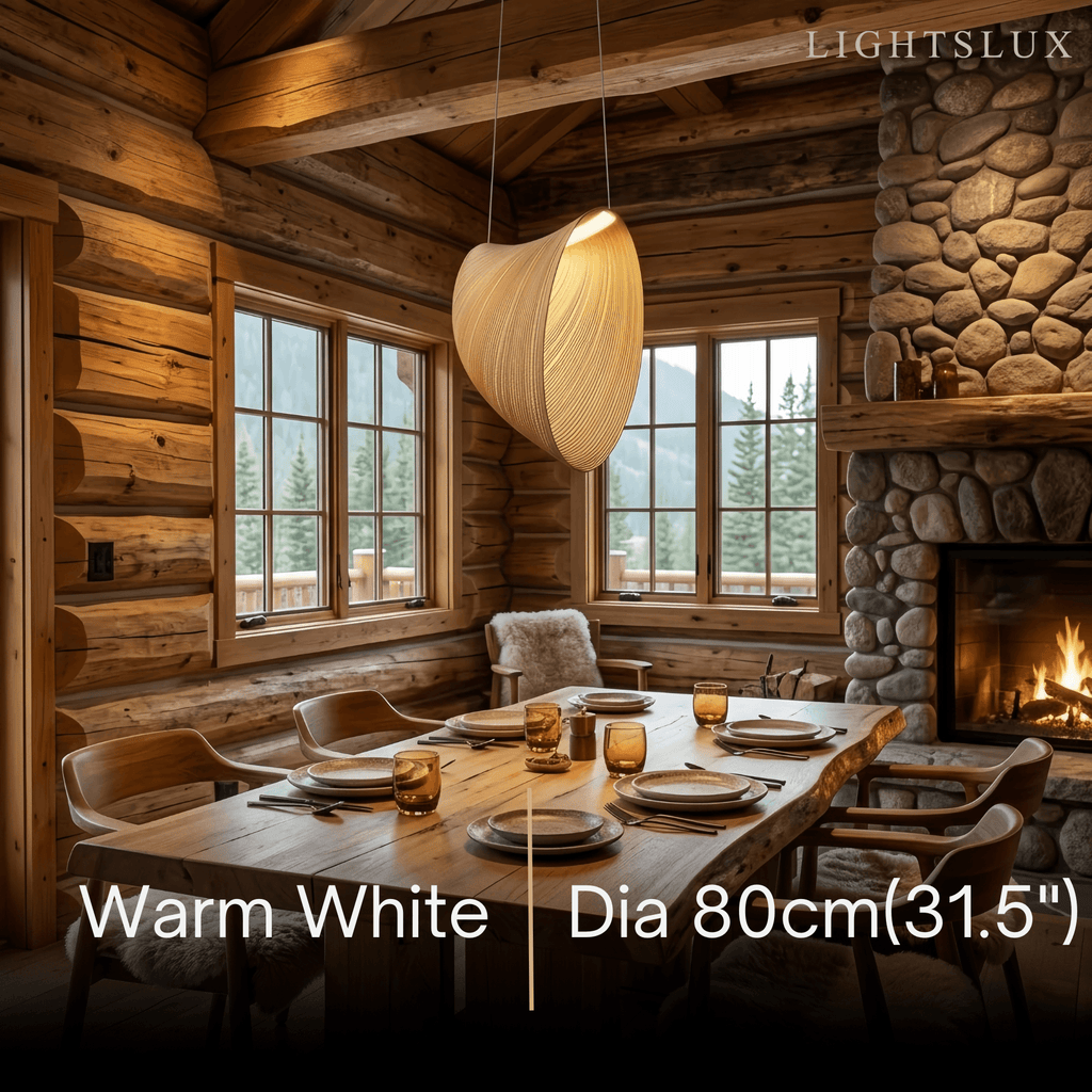 Art Deco Pendant Light - Irregular Wooden Design for Dining Room - Flindria