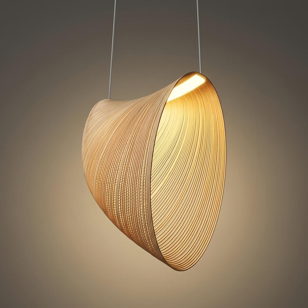 Art Deco Pendant Light - Irregular Wooden Design for Dining Room - Flindria