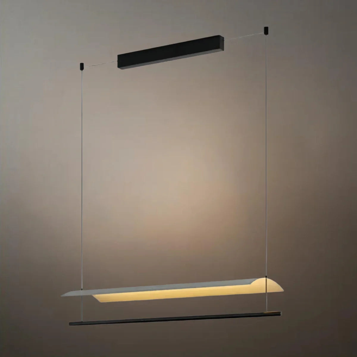 Minimalist Linear Pendant Light - Black Metal for Living Room/Dining Room - Flindria