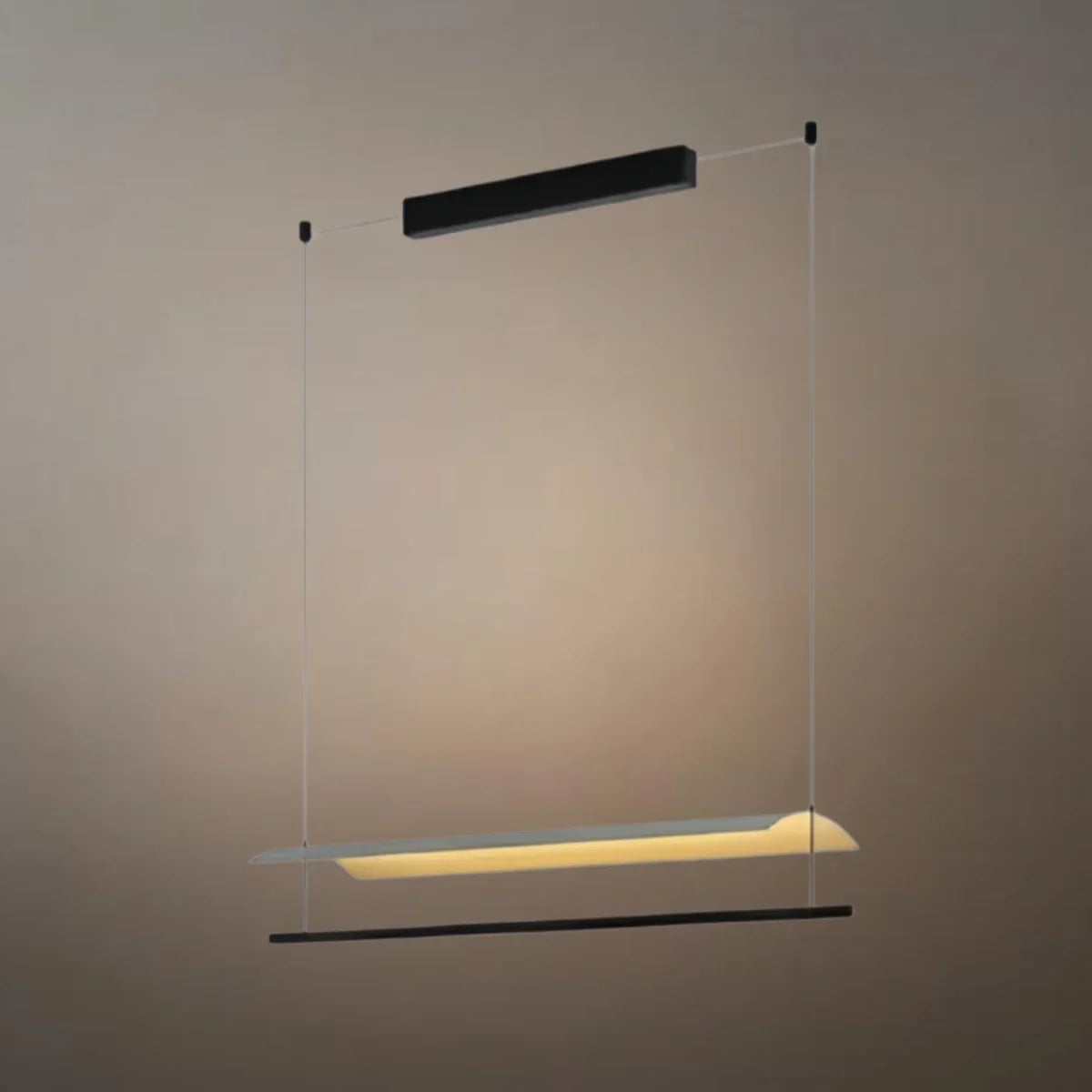 Minimalist Linear Pendant Light - Black Metal for Living Room/Dining Room - Flindria