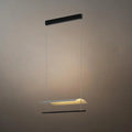 Minimalist Linear Pendant Light - Black Metal for Living Room/Dining Room - Flindria