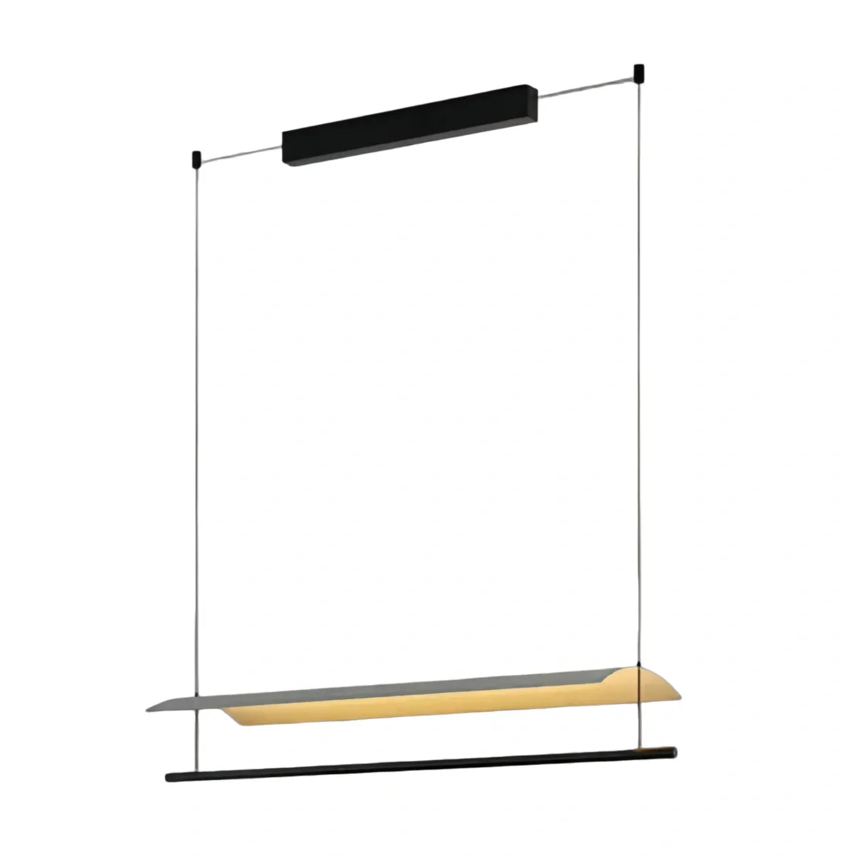 Minimalist Linear Pendant Light - Black Metal for Living Room/Dining Room - Flindria