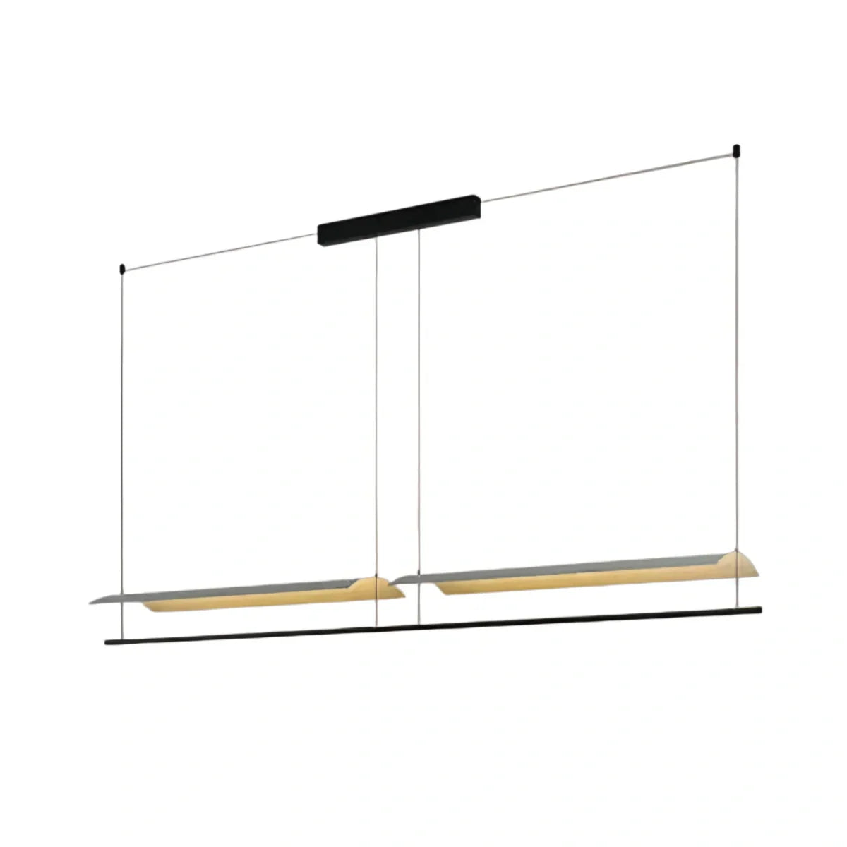 Minimalist Linear Pendant Light - Black Metal for Living Room/Dining Room - Flindria