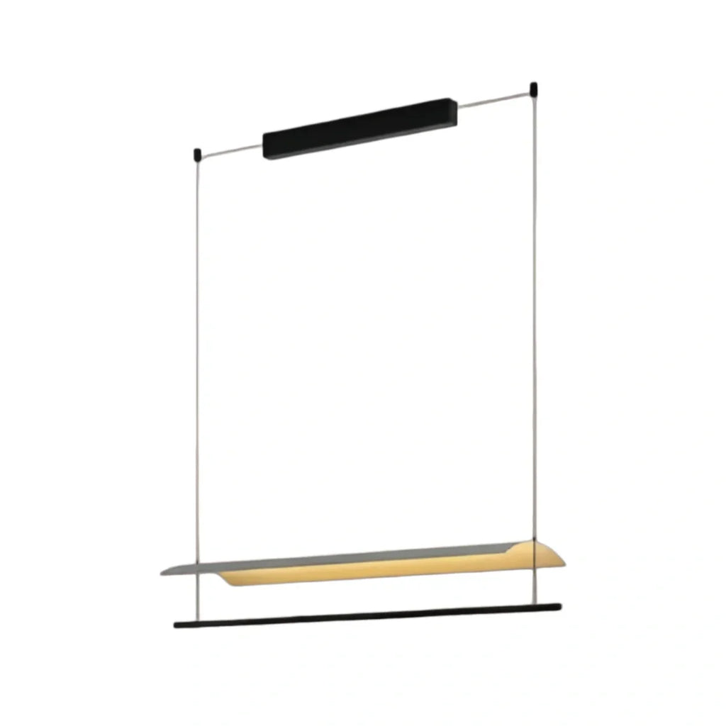 Minimalist Linear Pendant Light - Black Metal for Living Room/Dining Room - Flindria