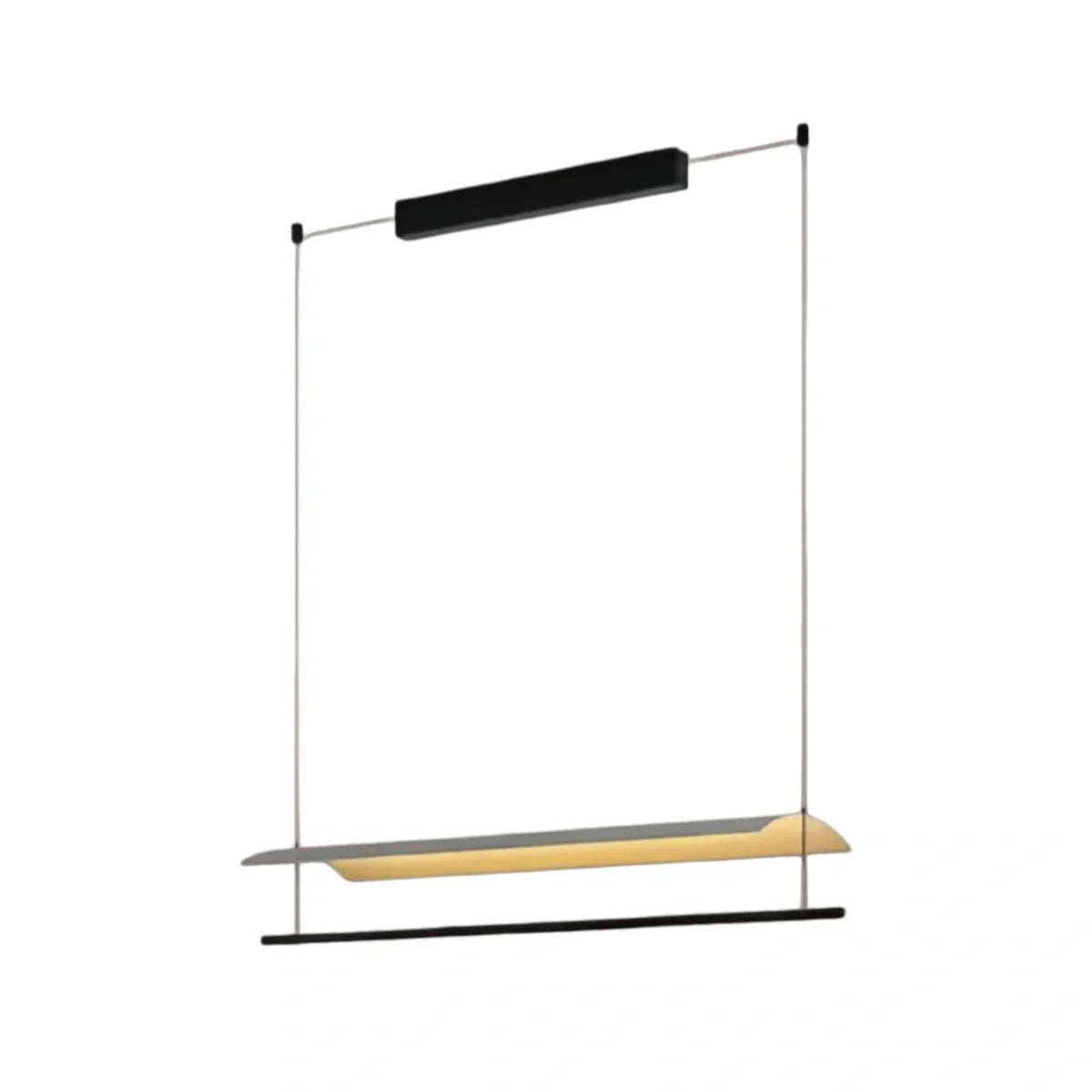 Minimalist Linear Pendant Light - Black Metal for Living Room/Dining Room - Flindria
