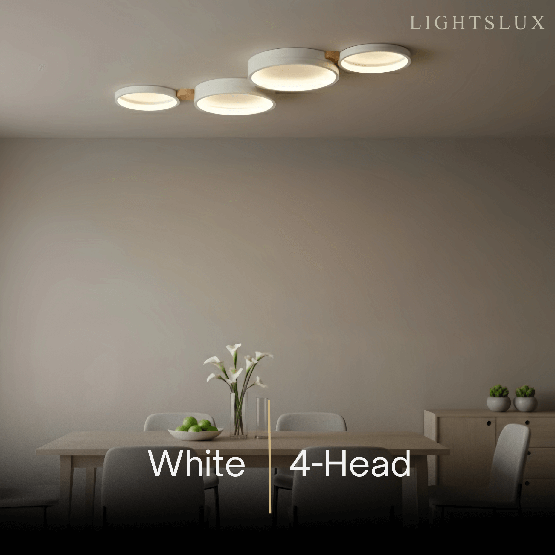 Modern Round Ceiling Light – Metal/Wood in Green/Grey/White for Living Room - Flindria