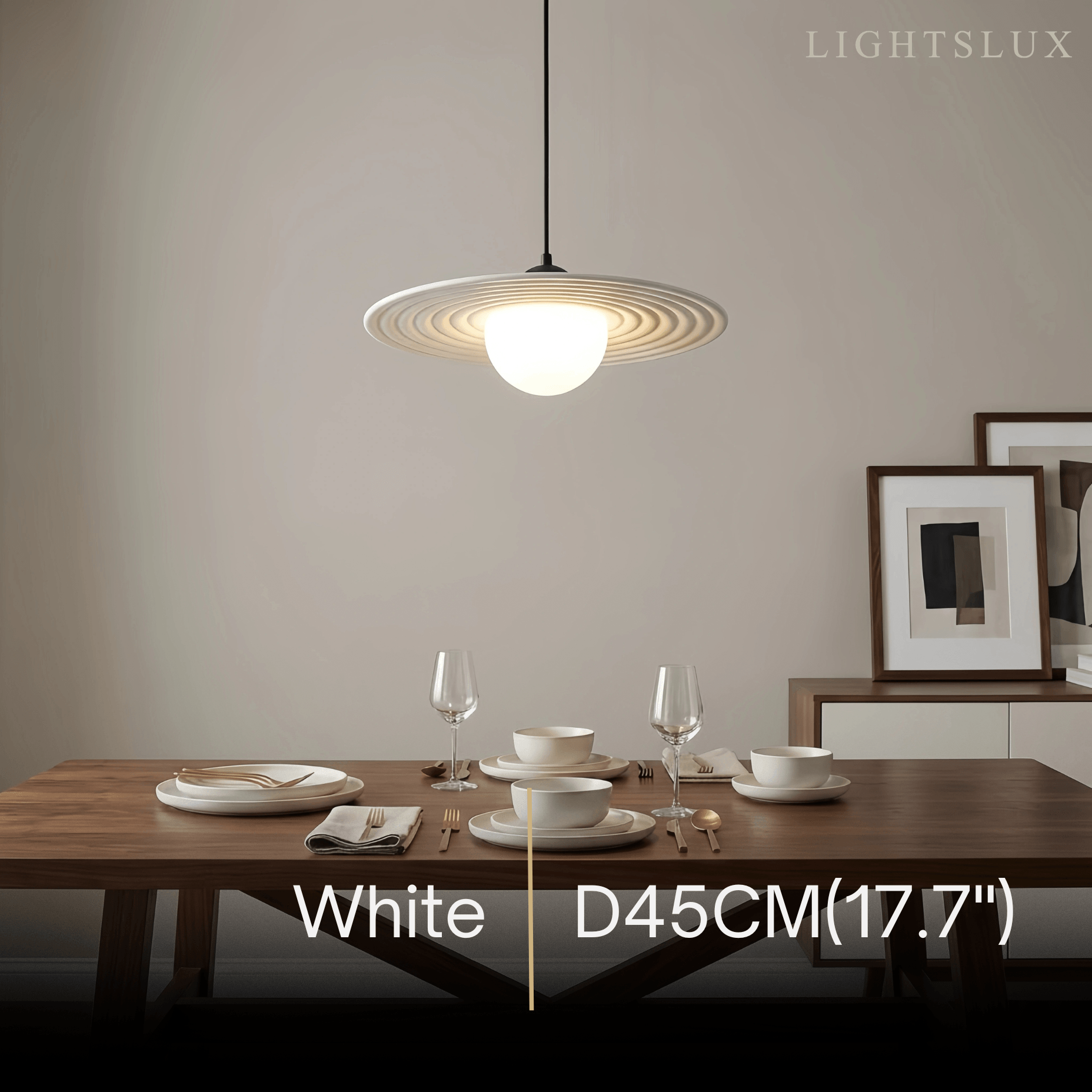 Modern Black/White Pendant Light – Metal Saucer Design for Living Room - Flindria