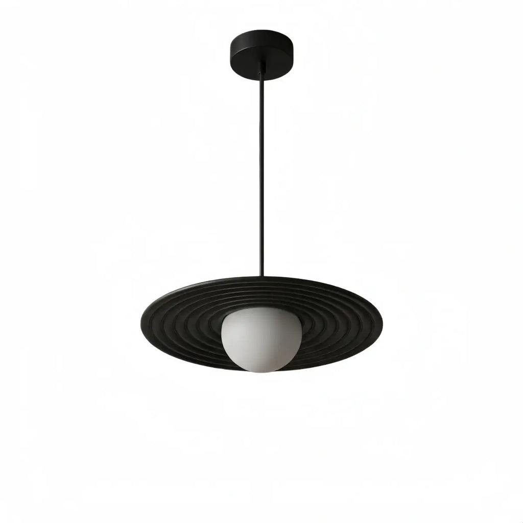 Modern Black/White Pendant Light – Metal Saucer Design for Living Room - Flindria