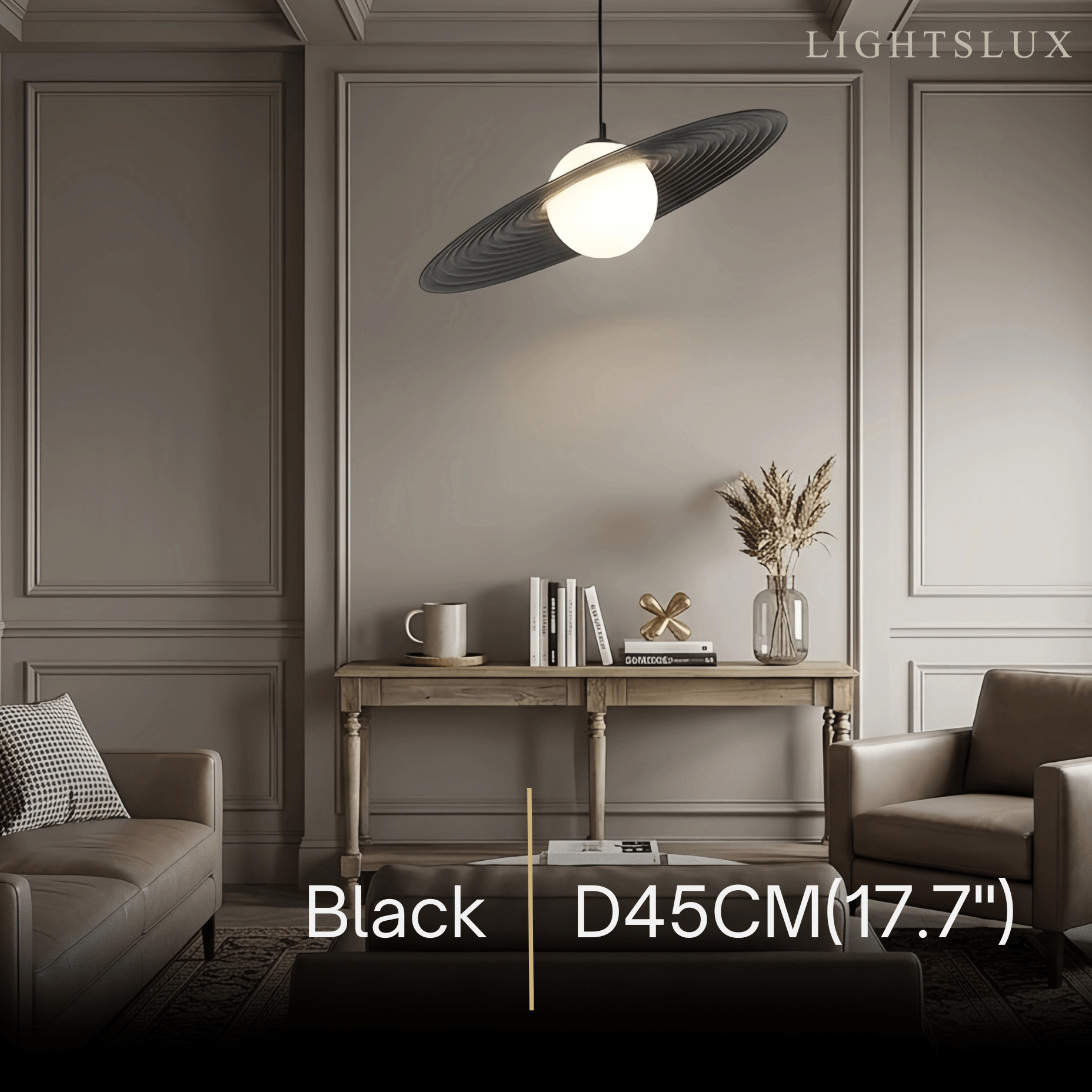 Modern Black/White Pendant Light – Metal Saucer Design for Living Room - Flindria
