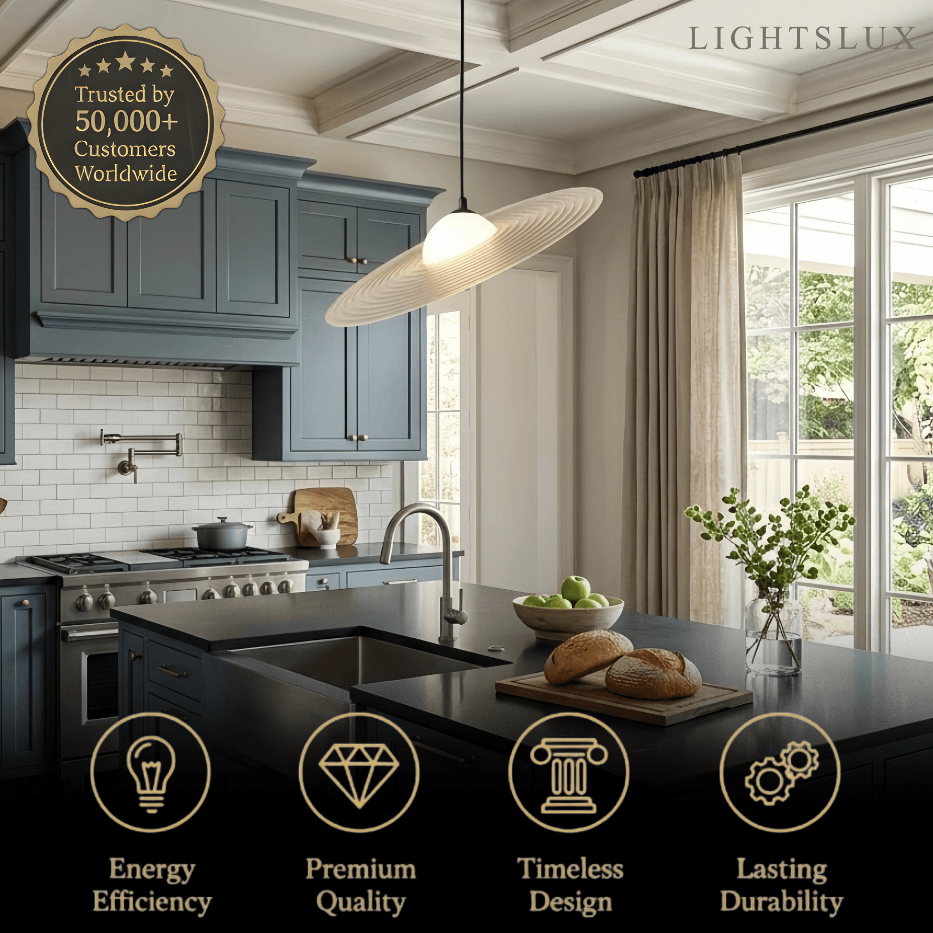 Modern Black/White Pendant Light – Metal Saucer Design for Living Room - Flindria