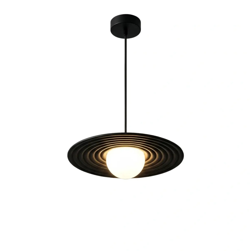 Modern Black/White Pendant Light – Metal Saucer Design for Living Room - Flindria