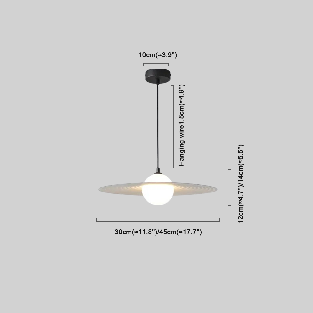 Modern Black/White Pendant Light – Metal Saucer Design for Living Room - Flindria