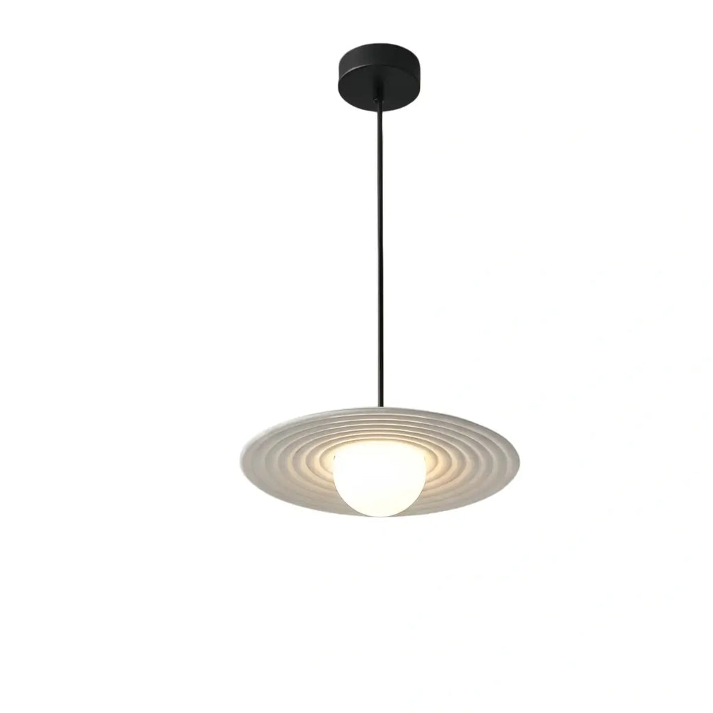 Modern Black/White Pendant Light – Metal Saucer Design for Living Room - Flindria