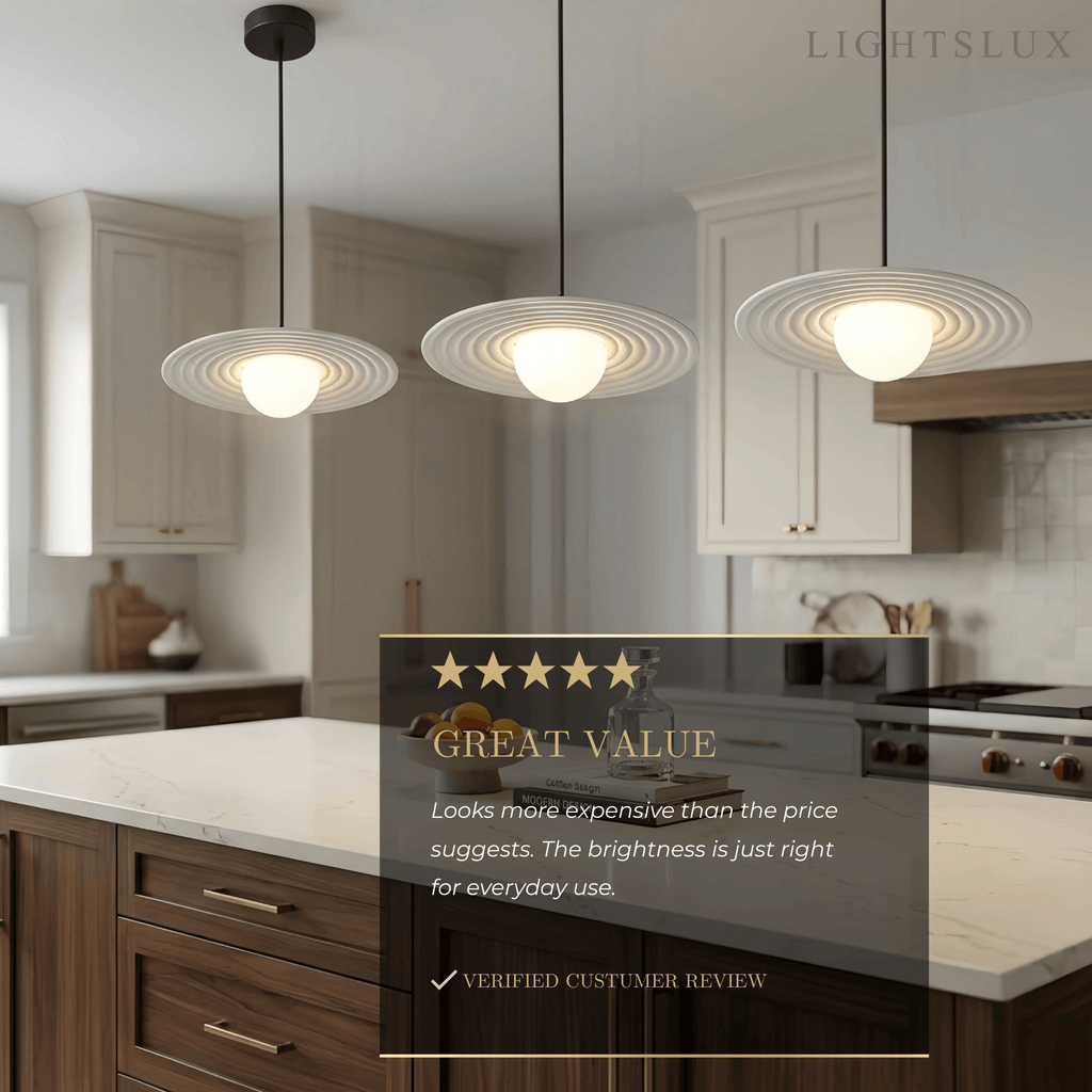 Modern Black/White Pendant Light – Metal Saucer Design for Living Room - Flindria
