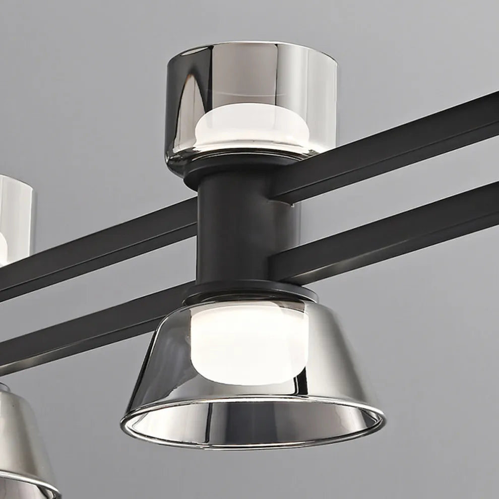 Modern Pendant Light - Black/Gold Metal & Glass for Dining Room - Flindria