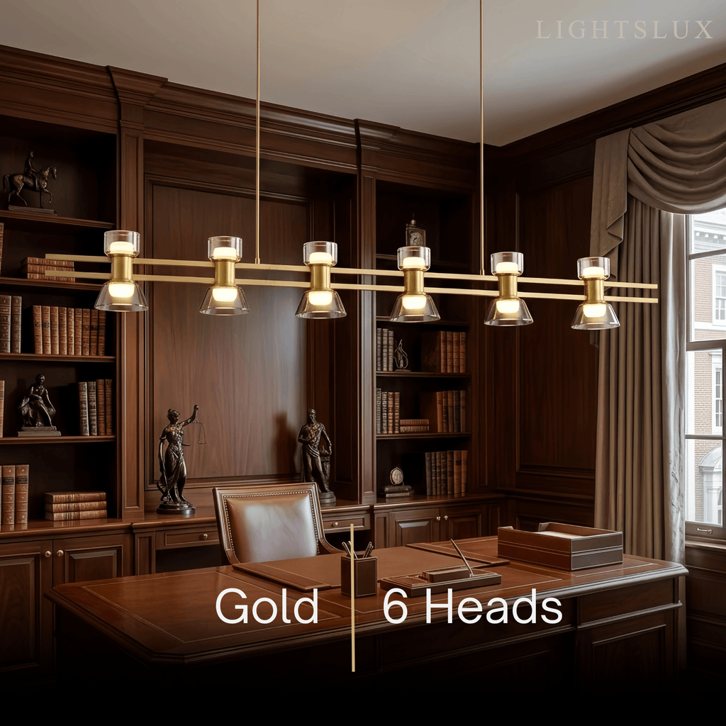 Modern Pendant Light - Black/Gold Metal & Glass for Dining Room - Flindria
