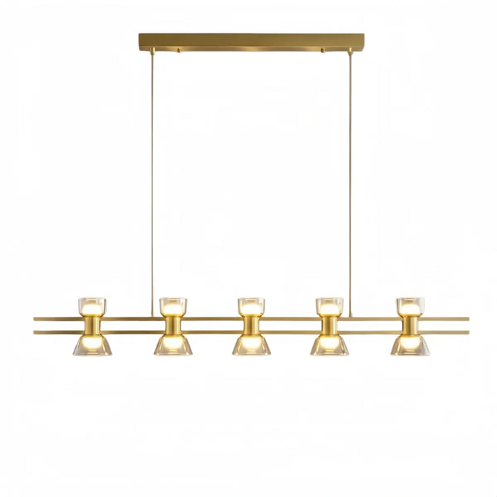 Modern Pendant Light - Black/Gold Metal & Glass for Dining Room - Flindria